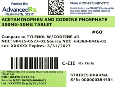 Acetamino And Codeine 300/30mg #60 (Acetamino And Codeine 8025 0527 02)
